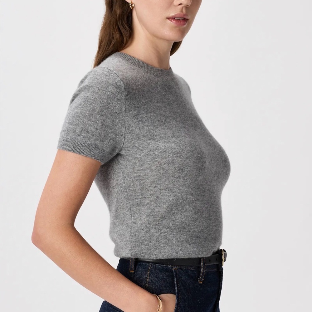 Quince Grey Cashmere T Shirt - Picture 6 of 7